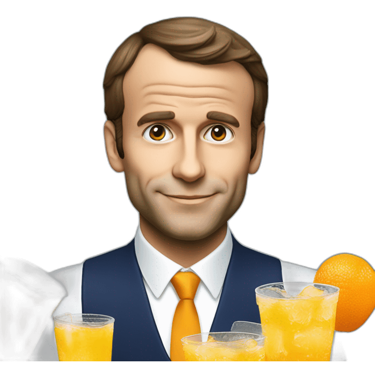 macron qui boit une orangina emoji