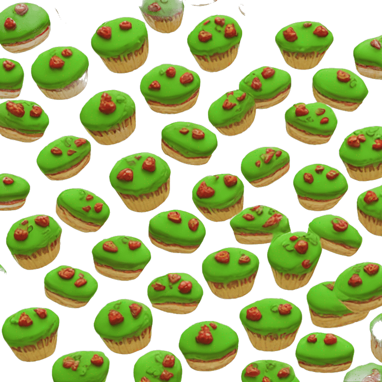 Red and green twin cakes emoji