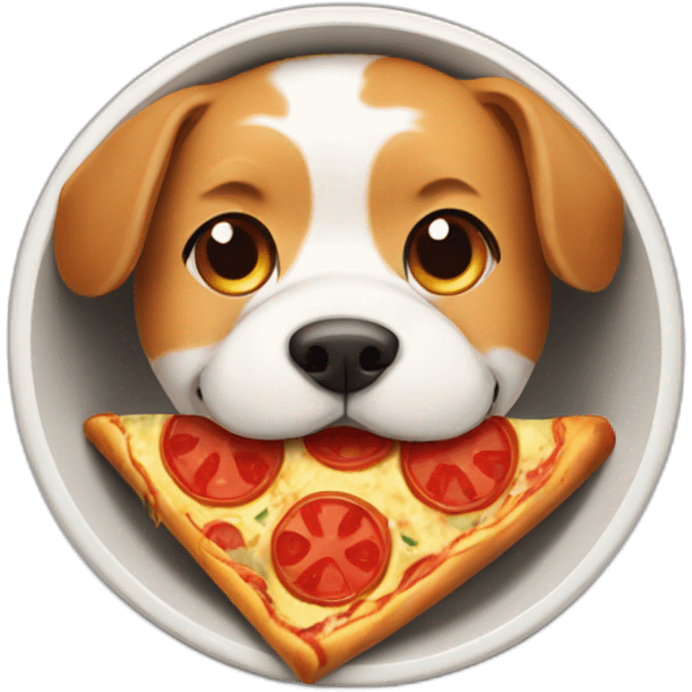 dog bowl with pizza inside emoji