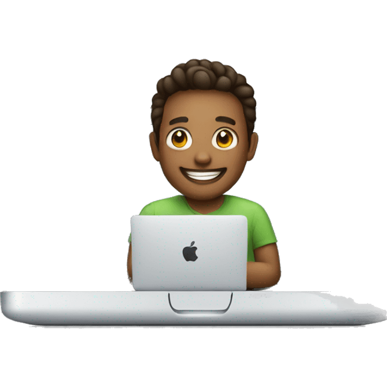 happy developer with a macbook emoji