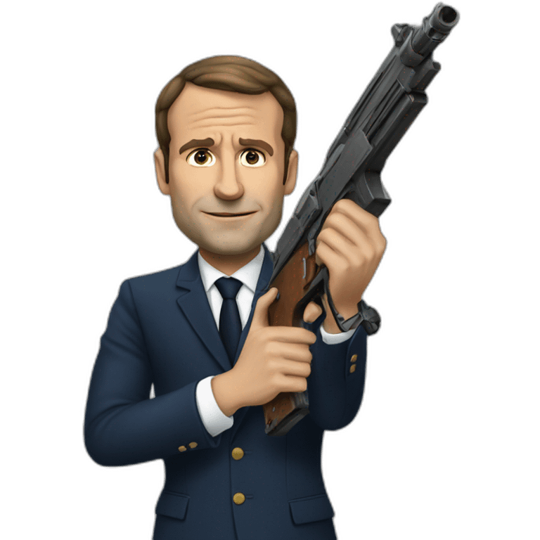 macron avec un gun emoji