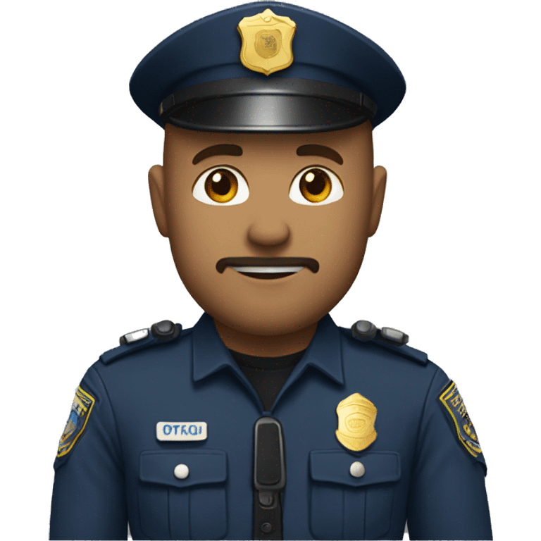 Bald man with light brown beard in police uniform  emoji