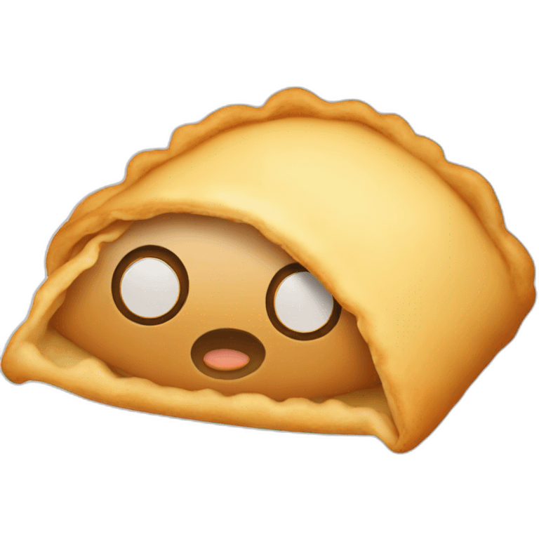 Empanada with cute eyes emoji