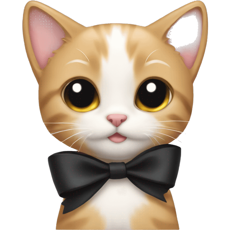 kitty with black bow emoji