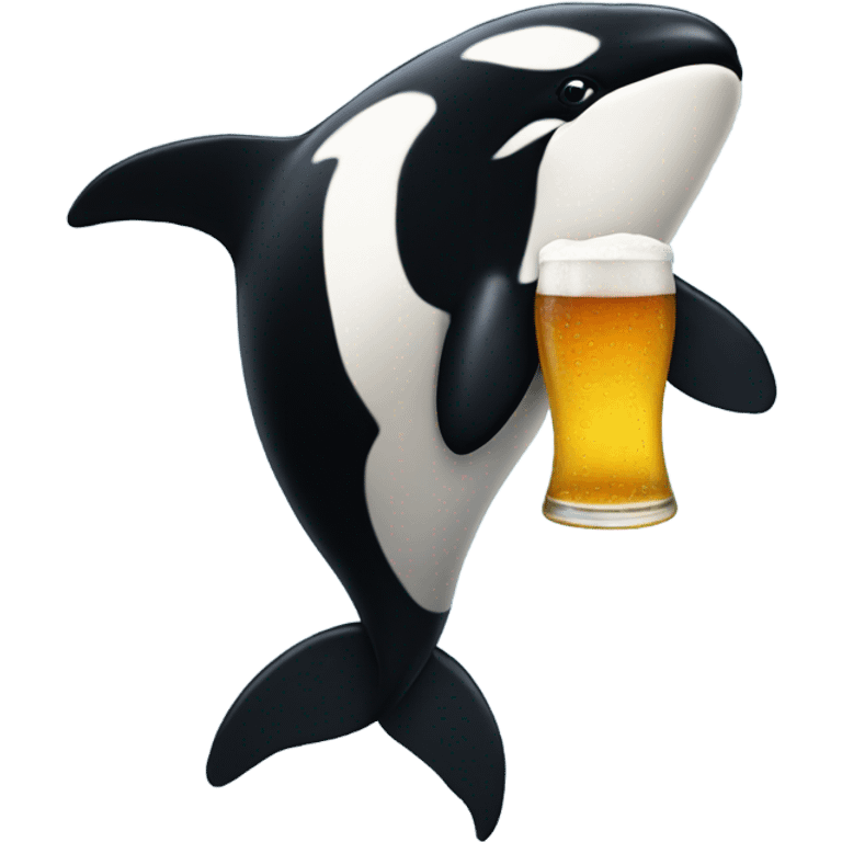 Orca drinking beer emoji