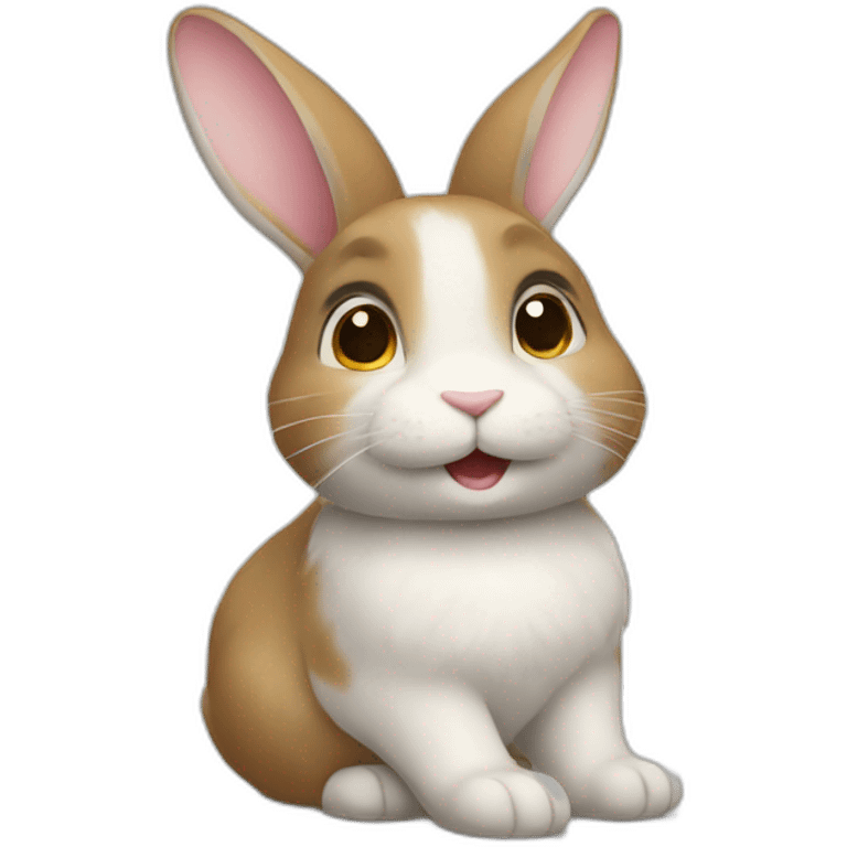 Lapin sur chat emoji