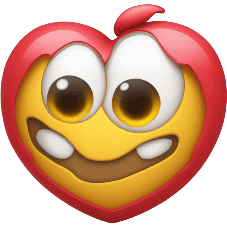 Corazón real con un ojo emoji