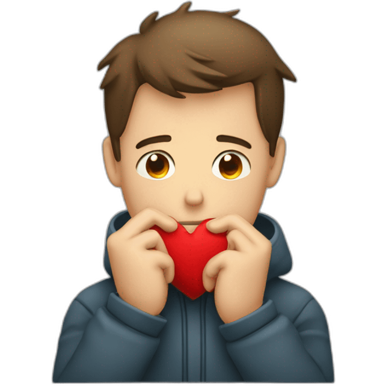 Homme triste coeur briser dans les mains emoji