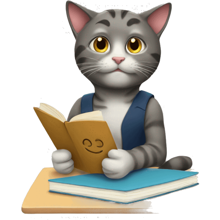 Cat doing homework  emoji