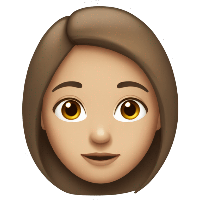 a girl with brown eyes, brown hair, freckles emoji