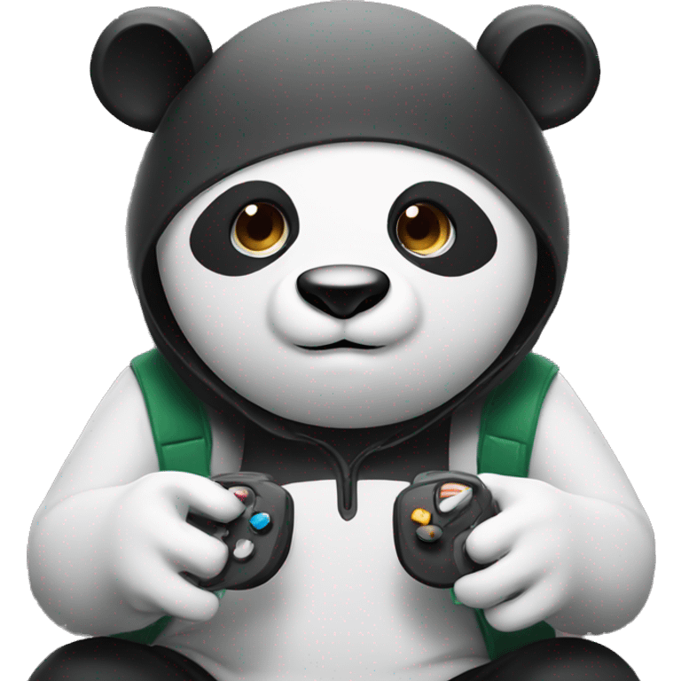 Panda playing video games emoji