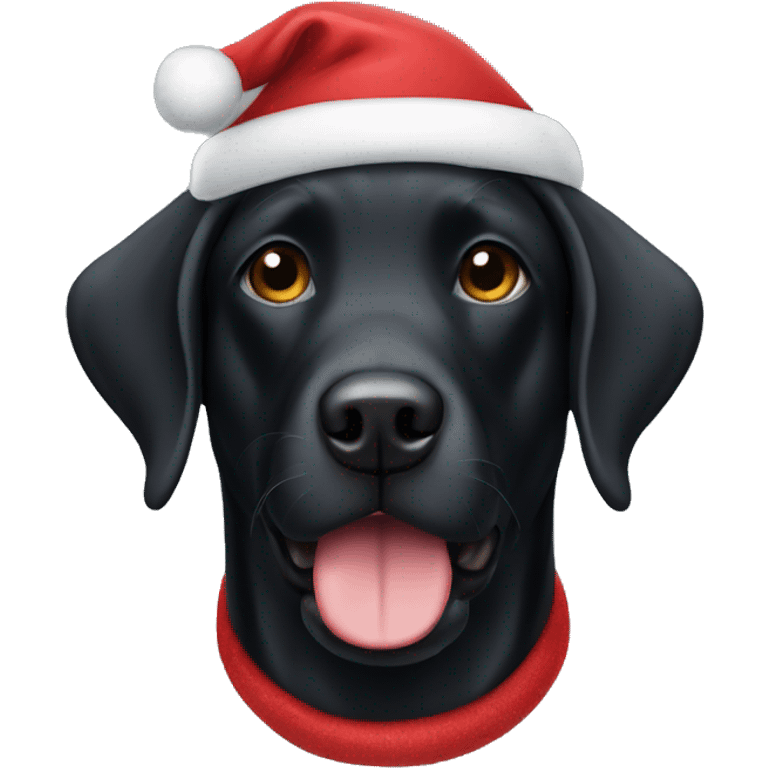 Black lab wearing a Santa hat  emoji