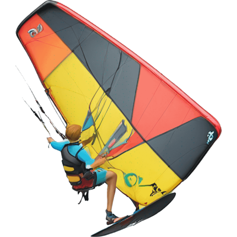 kiteboarding with hydrofoil under the kiteboard emoji