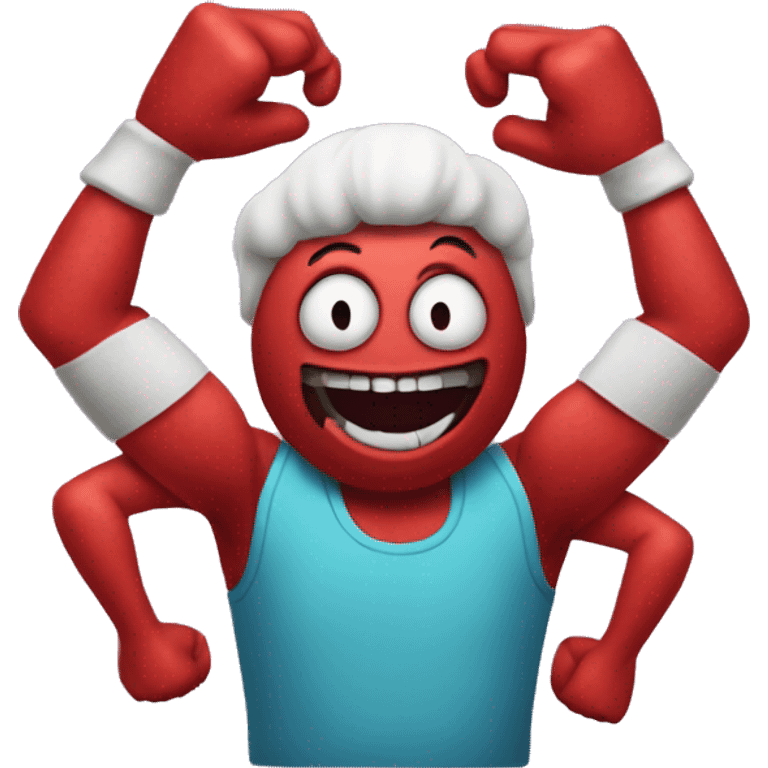 сlown emoji with four arms emoji