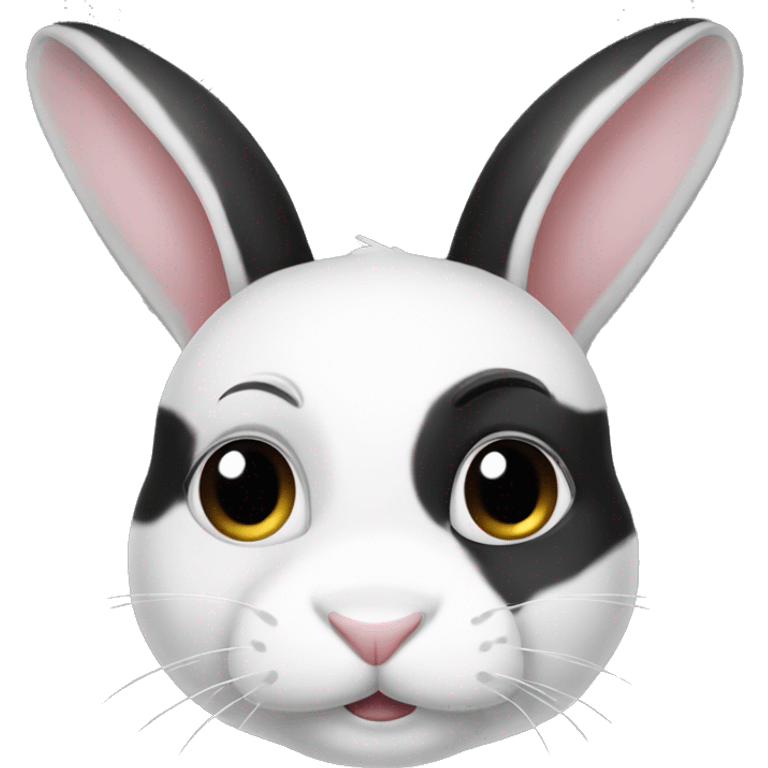 Black and white dutch rabbit emoji