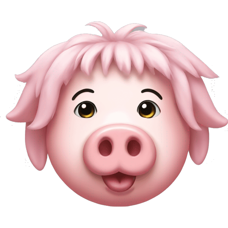 Pig in a wig emoji