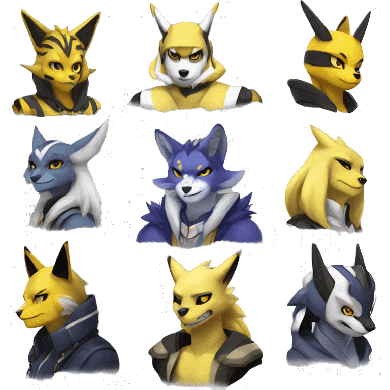 Anthro Metabee Medabee Renamon Zeraora Vernid Sergal emoji