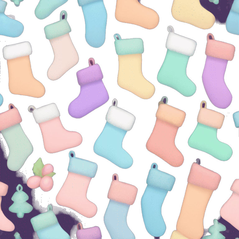 multi colour pastel christmas stocking emoji