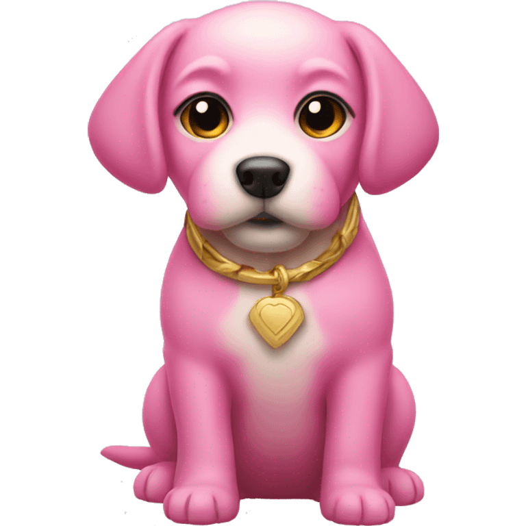 pink and gold dog emoji