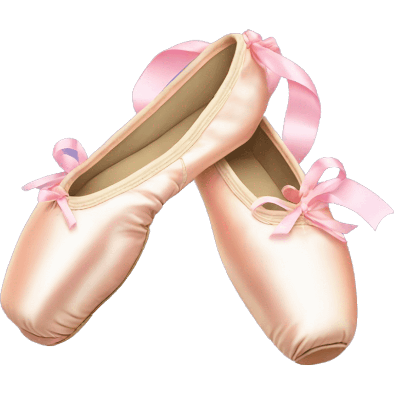 Pointe ballet shoes with ribbons emoji