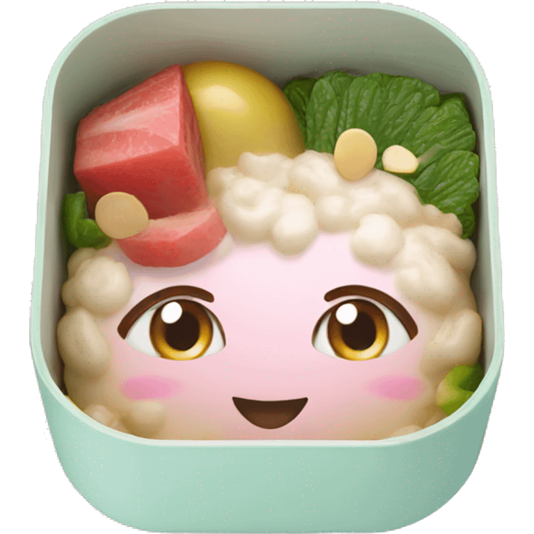 Light pink bento box open emoji