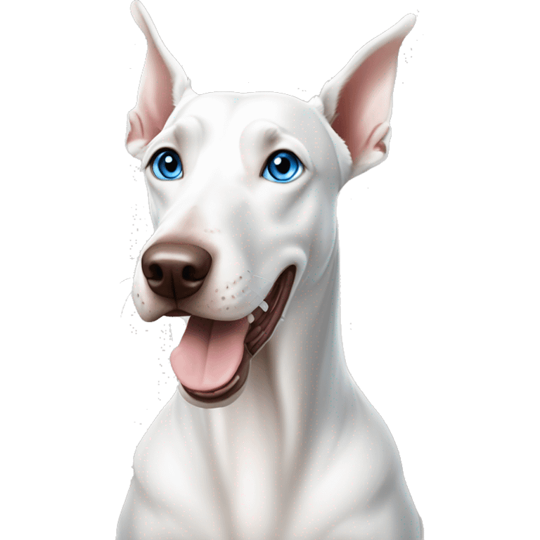 White dobermann with blue eyes emoji