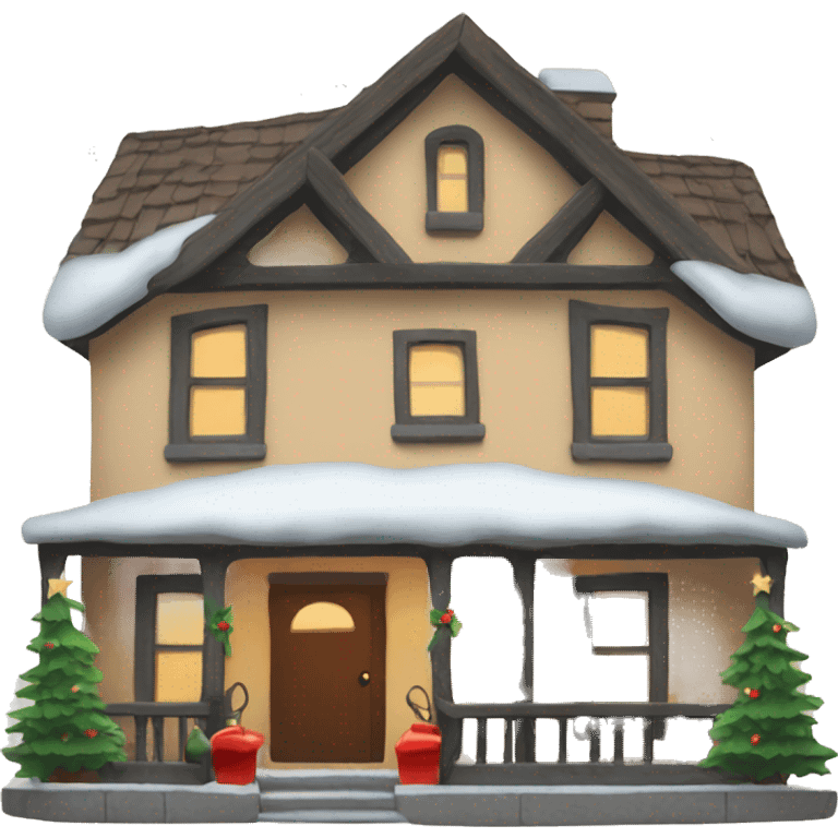 Cozy house with Christmas decorations.  emoji