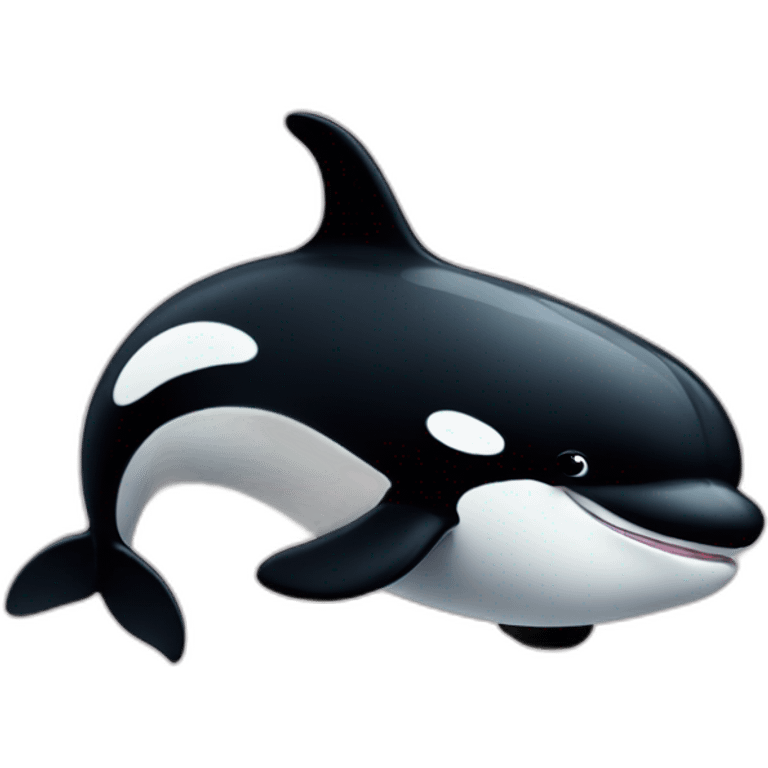 cute orca with hearts emoji