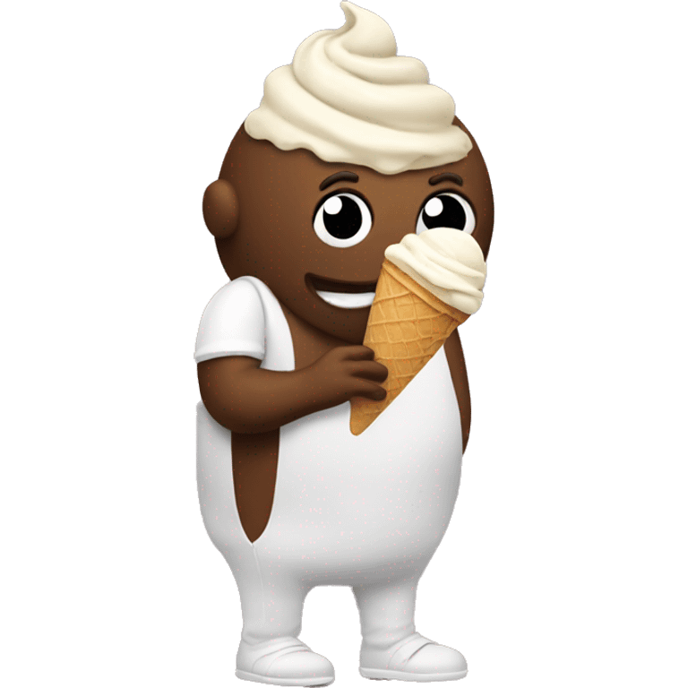 Walking poop eating ice cream  emoji