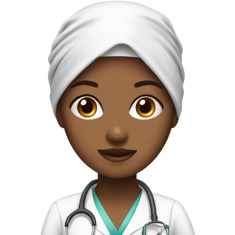 beautiful girl doctor in a headscarf emoji