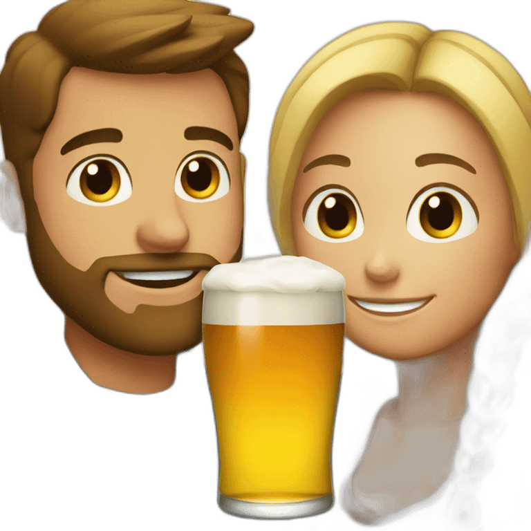 Couple drinking beer emoji