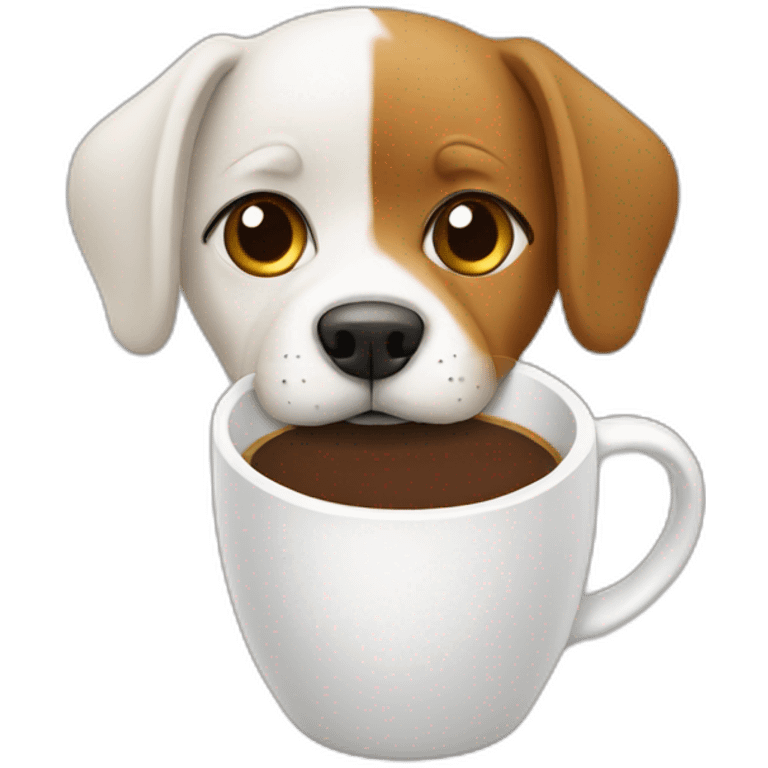 Dog drinking coffee emoji