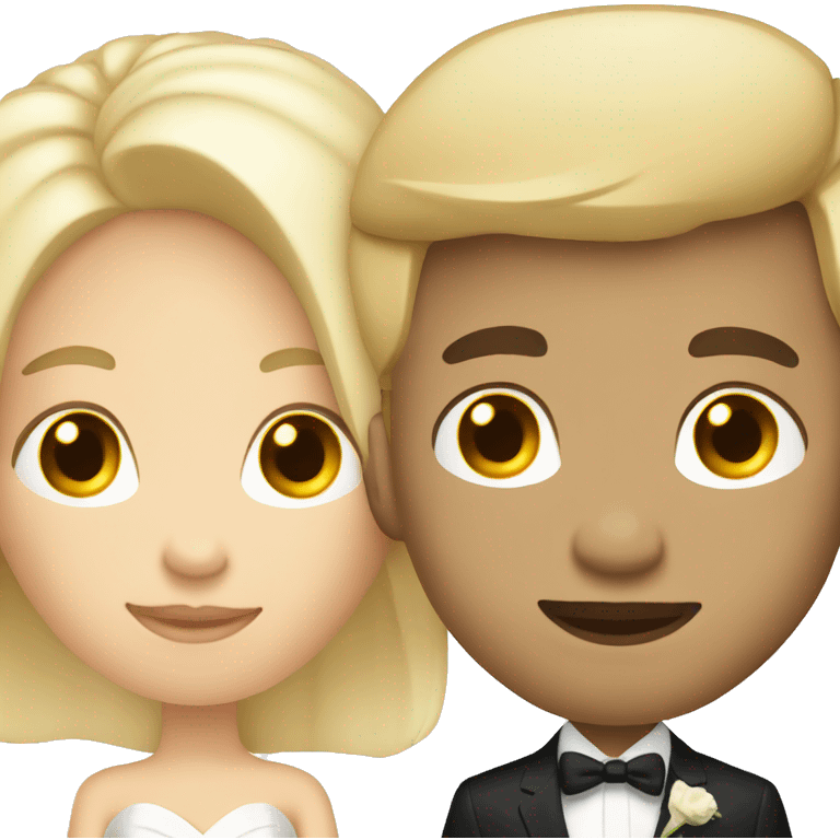 Wedding couple both with blond hair  emoji