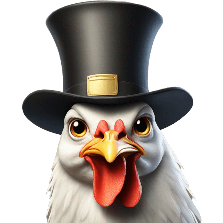 Chicken with a tophat emoji