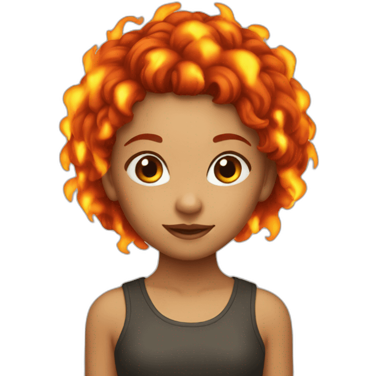 girl with fire hair emoji