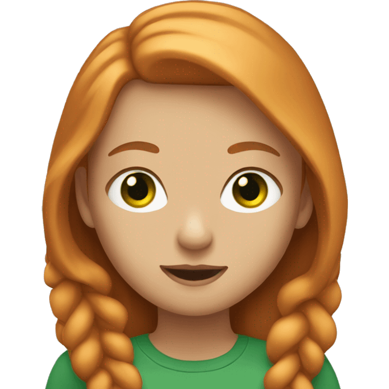 Girl with straight ginger hair and green eyes emoji