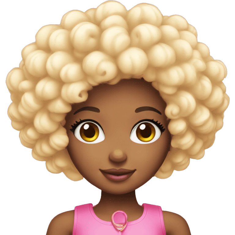 Kawaii afro Barbie emoji