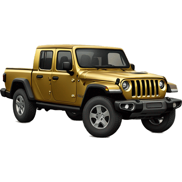 Realistic gold Jeep Gladiator truck. emoji