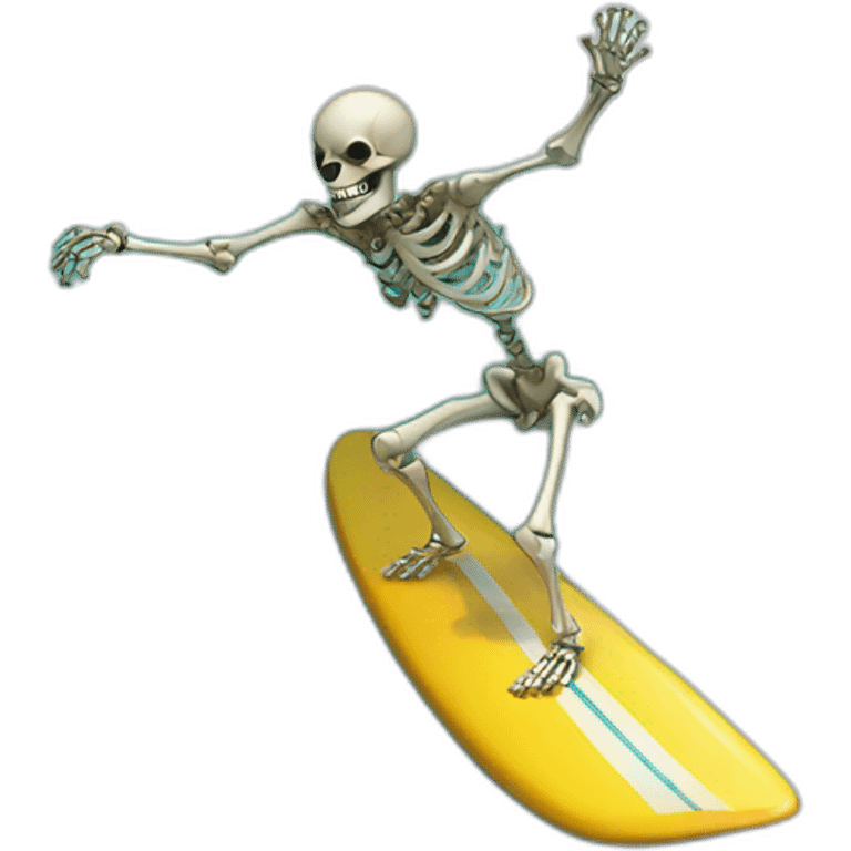 surfing skeleton emoji