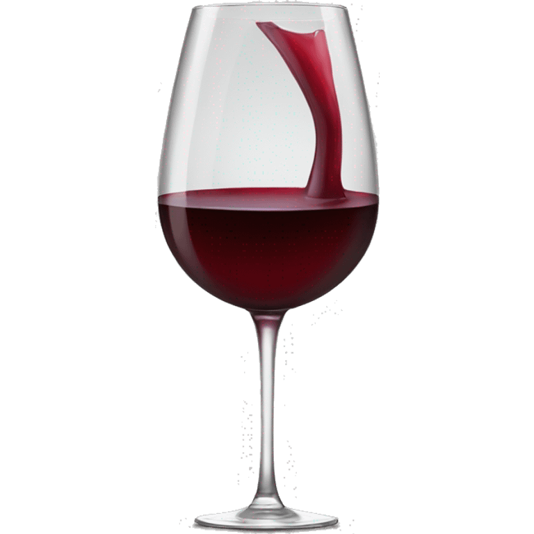 Tall thin stem wine glass with red wine inside emoji