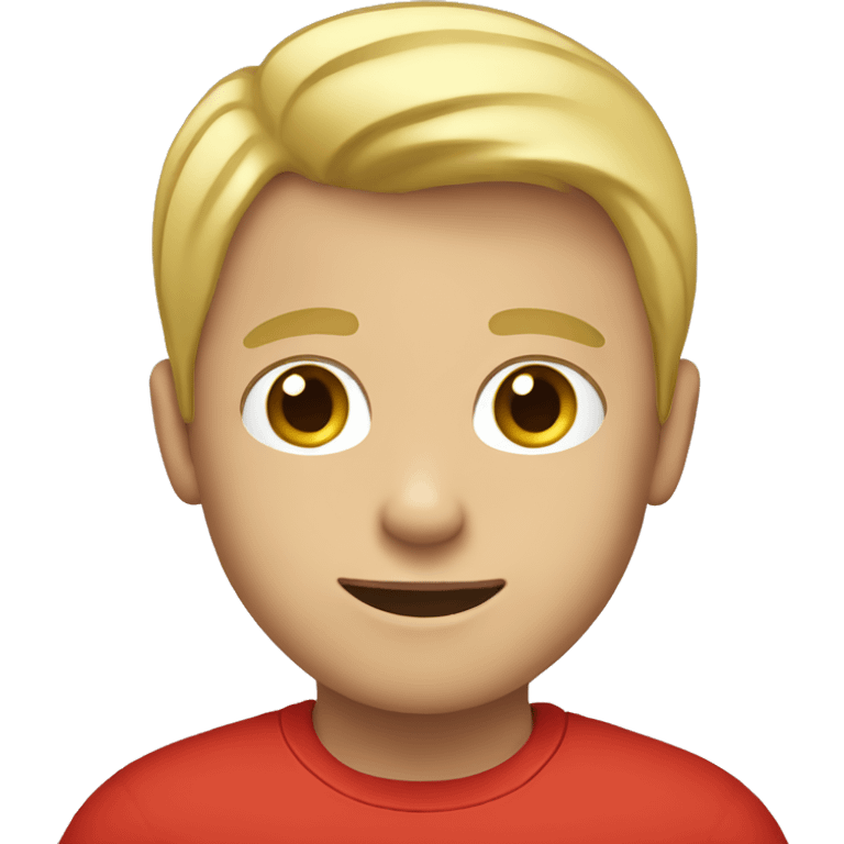 Blonde boy in red shirt emoji