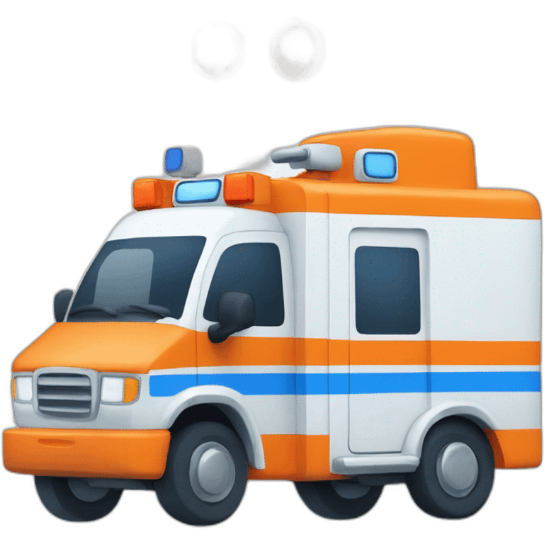 ambulance orange et bleu emoji