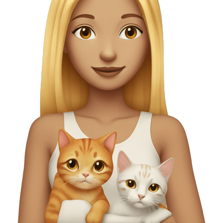 Blonde with a ginger cat emoji