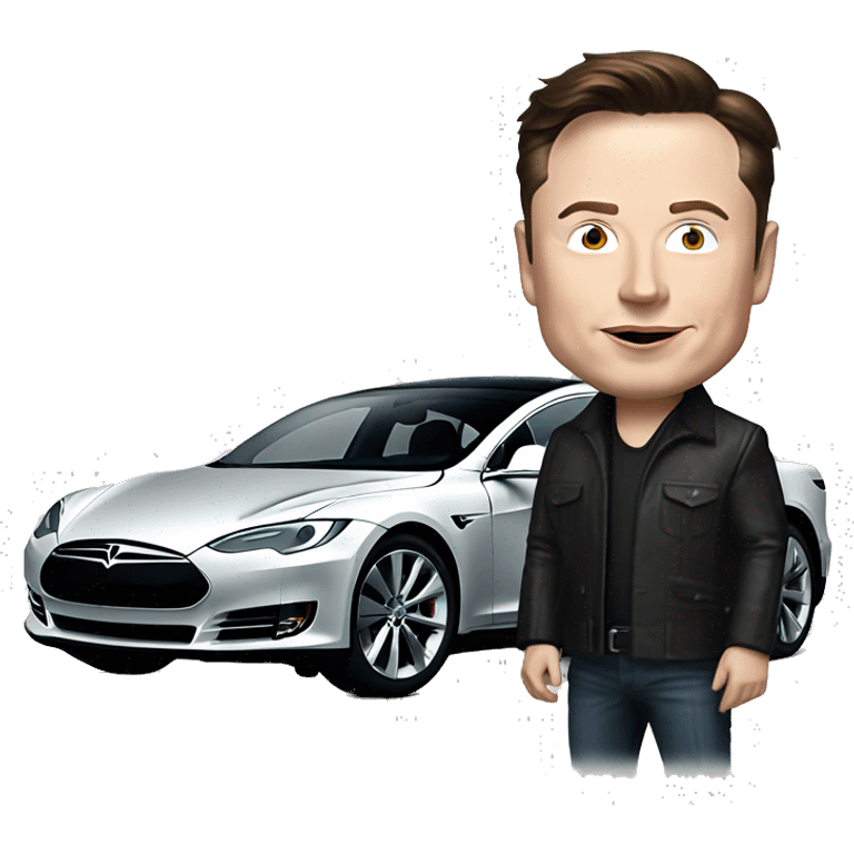 Elon musk with a tesla emoji