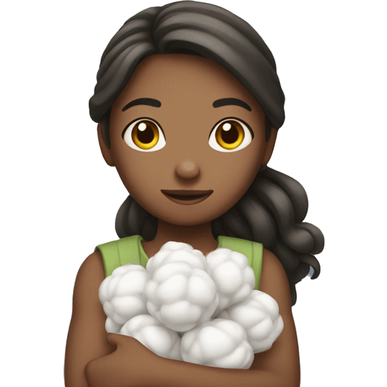 Girl holding cotton  emoji