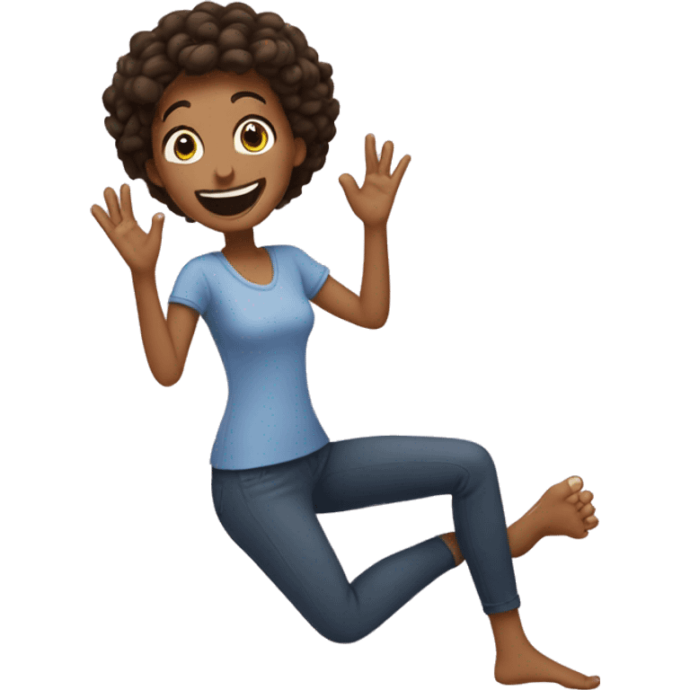 woman very happy as she grabs her toes emoji