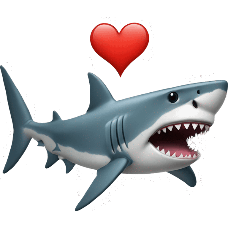 A shark with a broken heart emoji