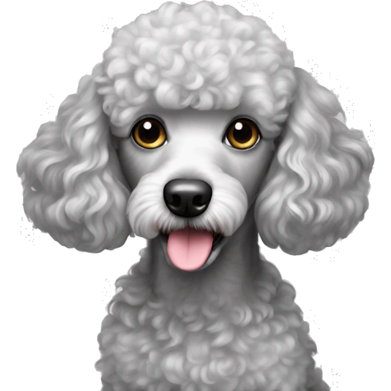 Silver mini poodle emoji