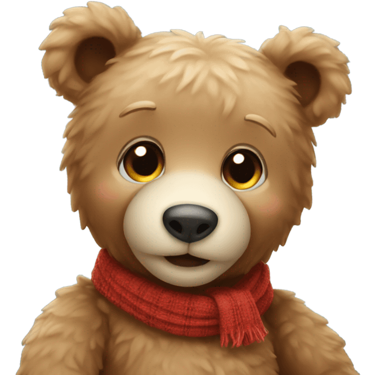 Adorable teddy bear for Christmas emoji