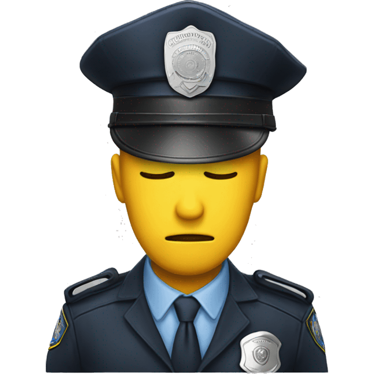 Tired emoji face with police hat emoji